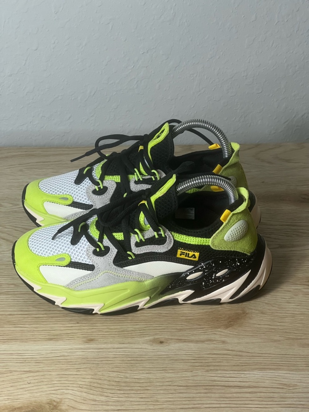 FILA Kids Neon Green, Black & White Athletic Sneakers